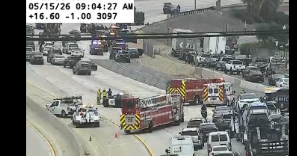 91 Freeway blocked in Riverside after crash involving allegedly stolen vehicle
