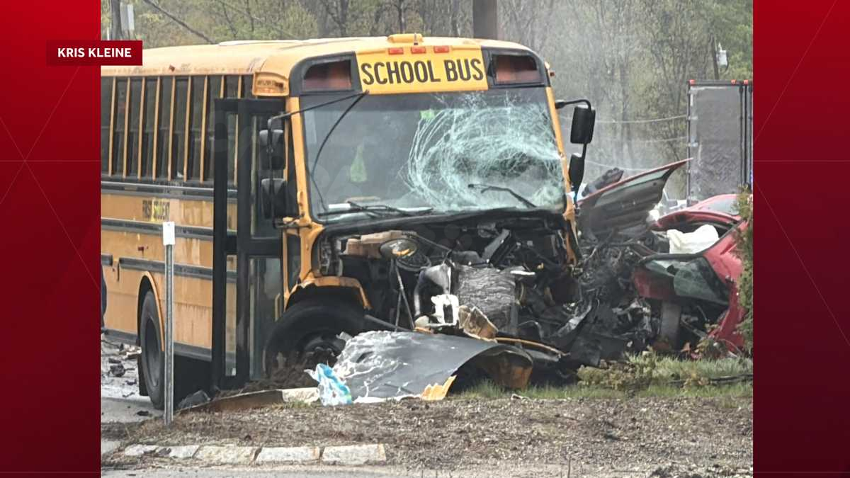 Person killed, children hurt, in crash involving a school bus in New Hampshire