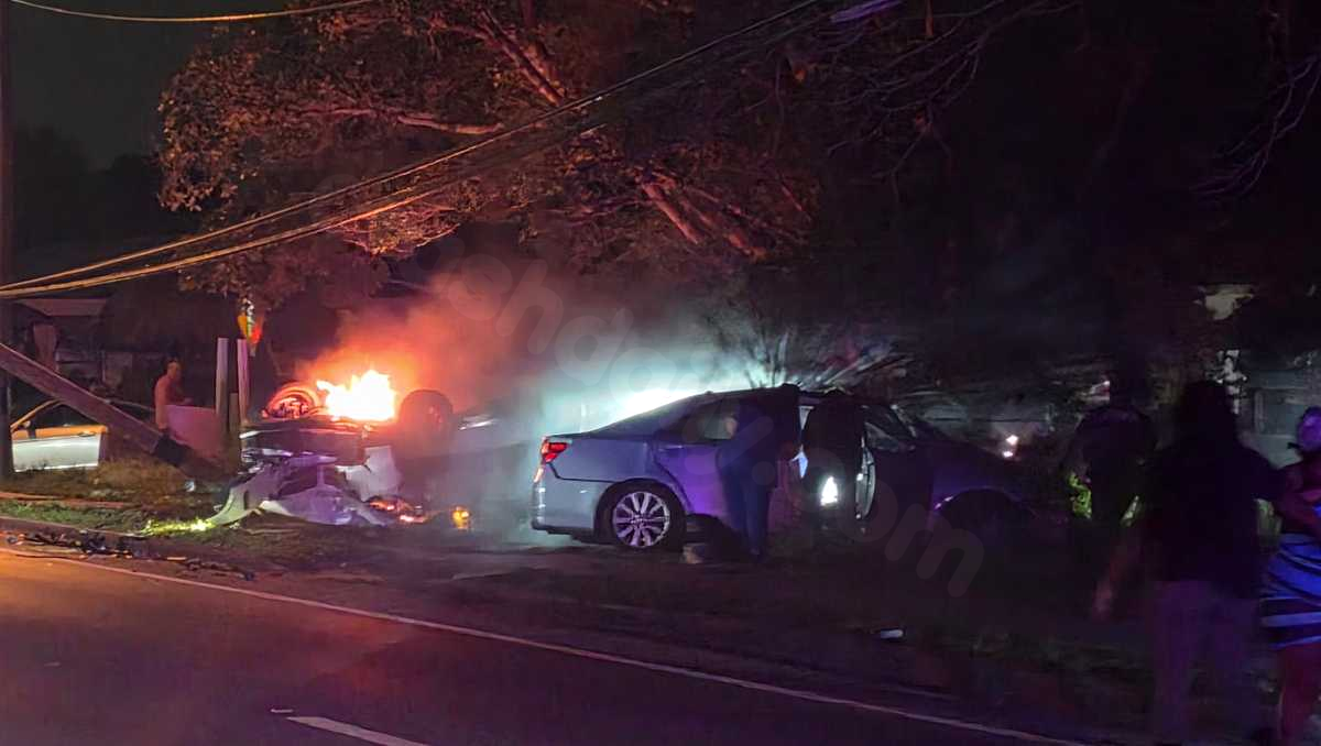 Man arrested after fiery crash in Lake Worth leaves one hospitalized, knocks down utility pole