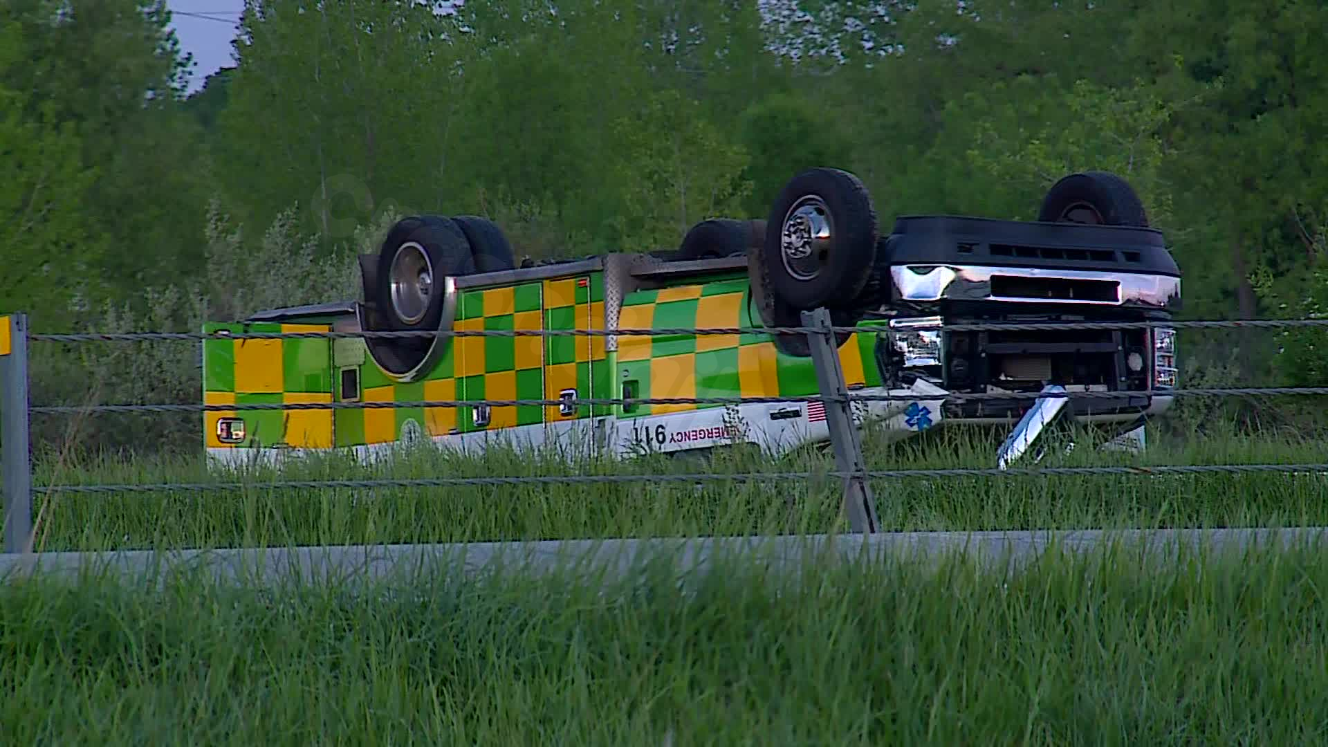 3 hospitalized when ambulance rolls over in US-131 crash