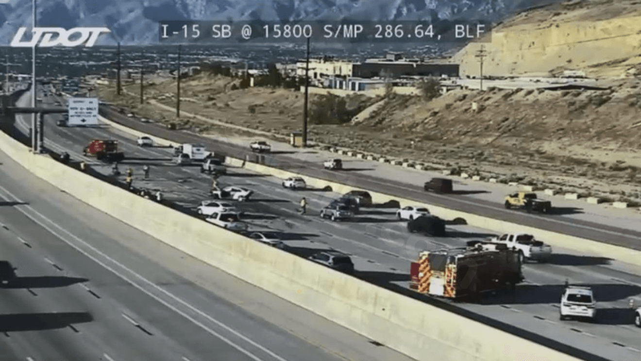 Crash forces lanes closed for several hours on northbound I-15, at Point of the Mountain