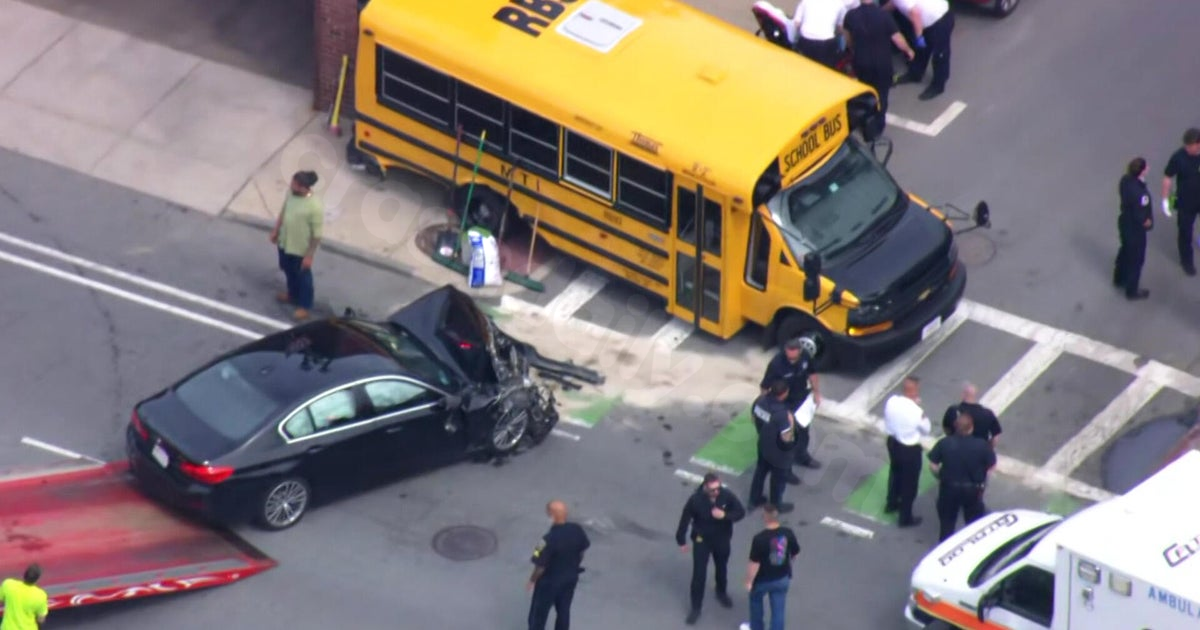 9 students taken to hospital after school bus crash in Everett, Massachusetts