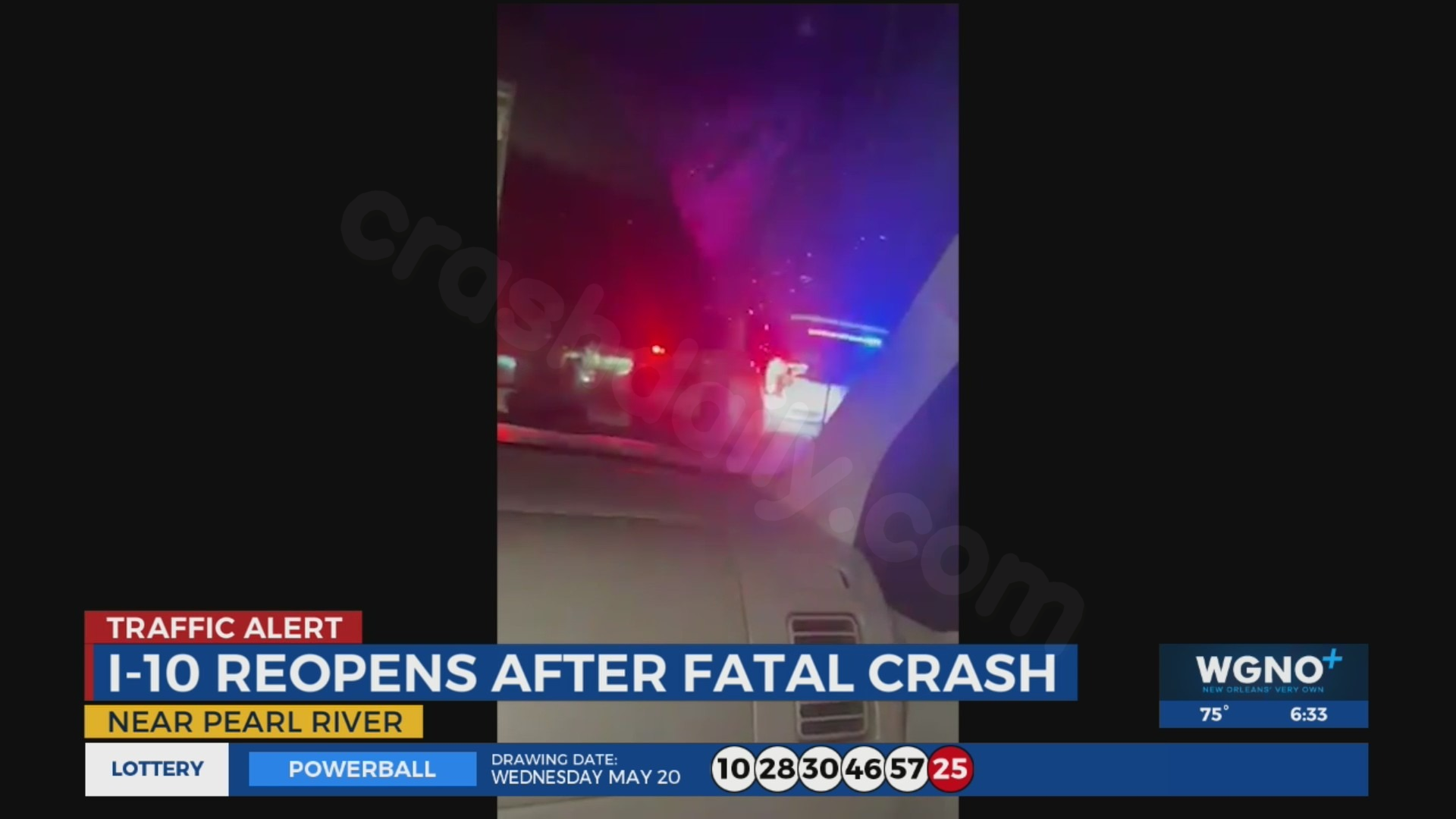 Lanes of Interstate 10 near Mississippi state line reopened after fatal crash