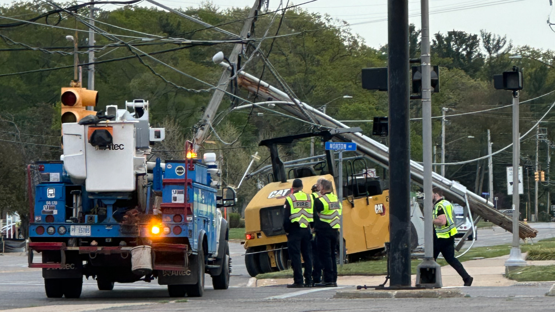 Norton Shores PD: Crash knocks out power, closes intersection