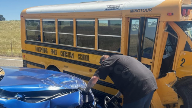 School bus crashes head-on with another vehicle in Sacramento County, CHP says