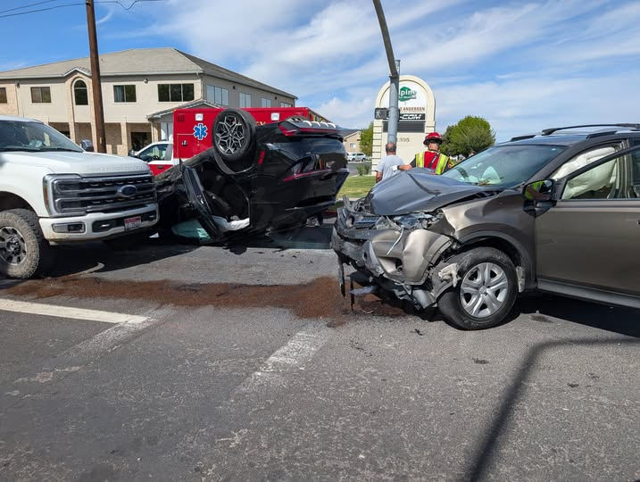 2 people hospitalized after 3-vehicle crash in Logan