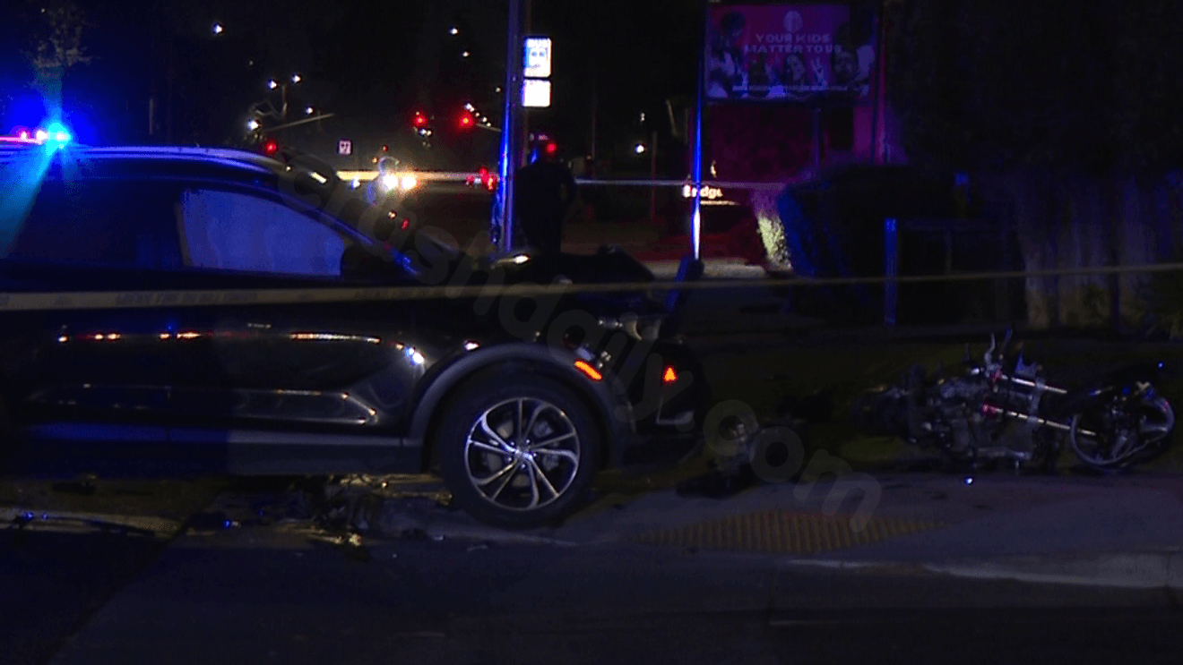 Motorcyclist hospitalized after being hit by a suspected drunk driver