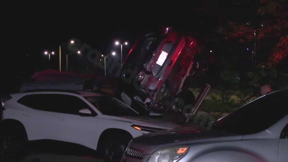Car flipped on its side after 3-vehicle crash in Milwaukee