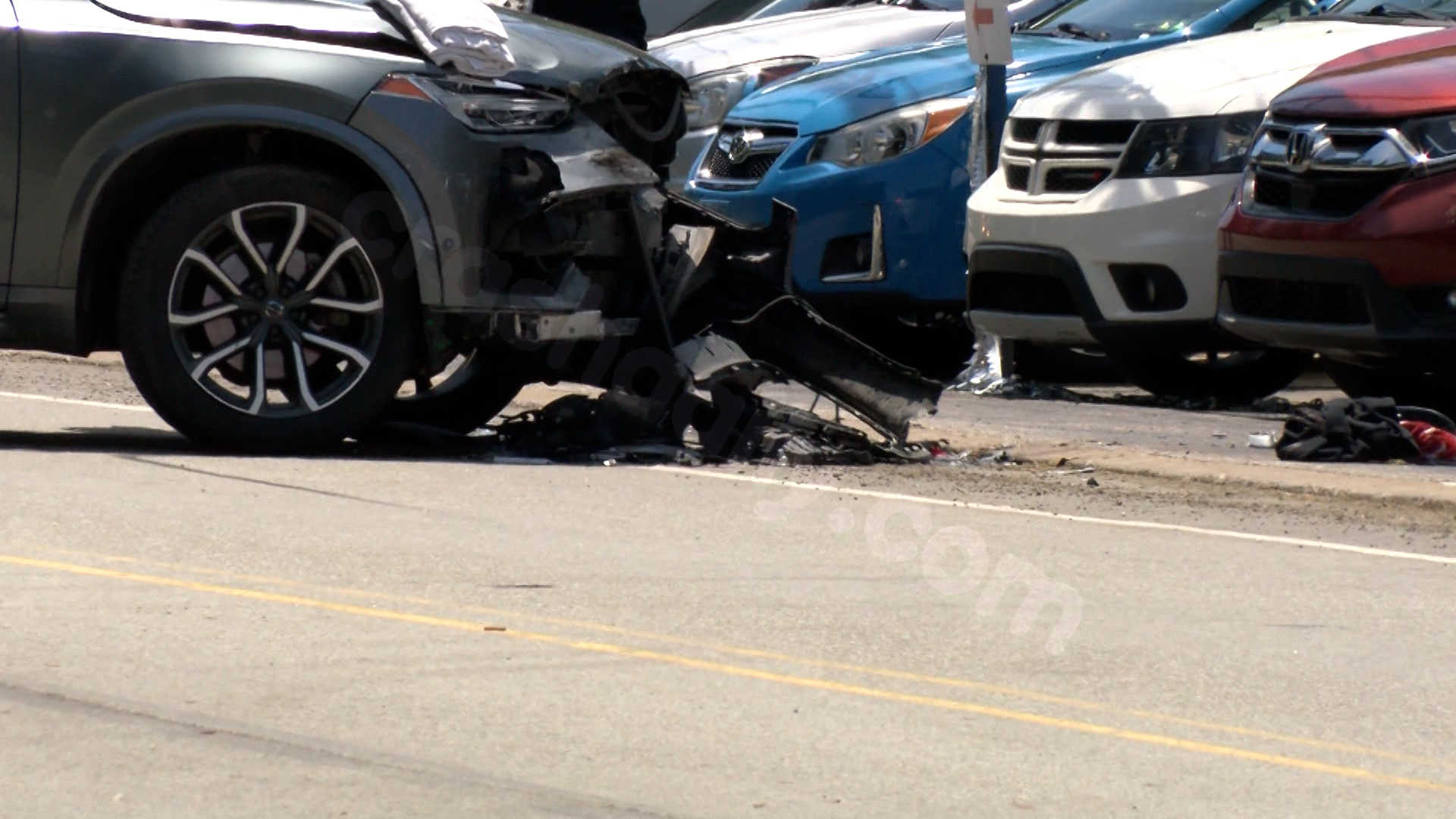 Person hospitalized, road closed following motorcycle accident in Summit Twp.