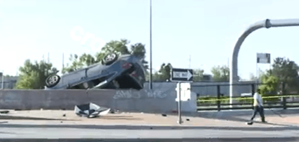Police chase in Commerce City ends in rollover crash after armed robbery
