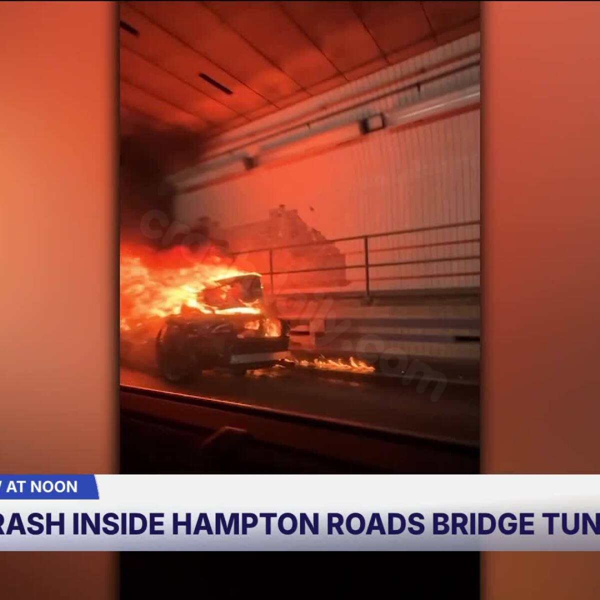 Driver charged after car crashes, catches fire, causes lane closures in Hampton Roads Bridge Tunnel