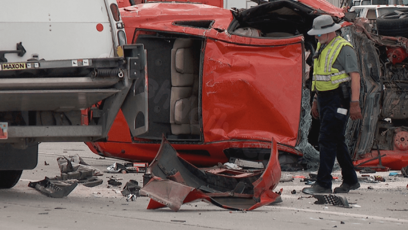 Driver rescued from overturned Mustang after Salt Lake crash