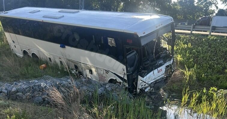 Bus plows into vehicles near work zone on Virginia highway, killing 5 people and injuring dozens