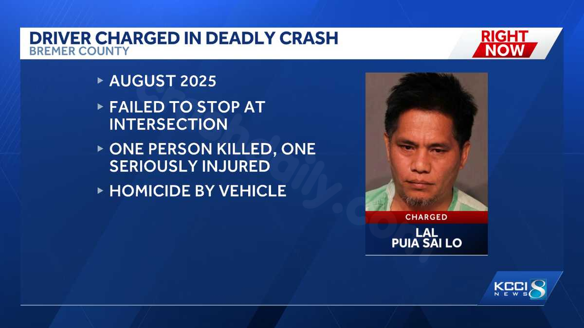 Des Moines man charged in fatal Bremer County crash