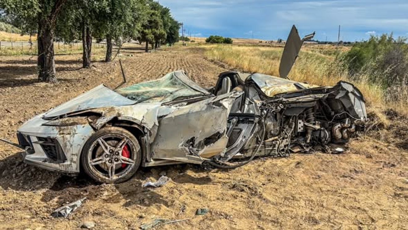 Crash sends Corvette hundreds of feet before flipping over, driver in critical condition
