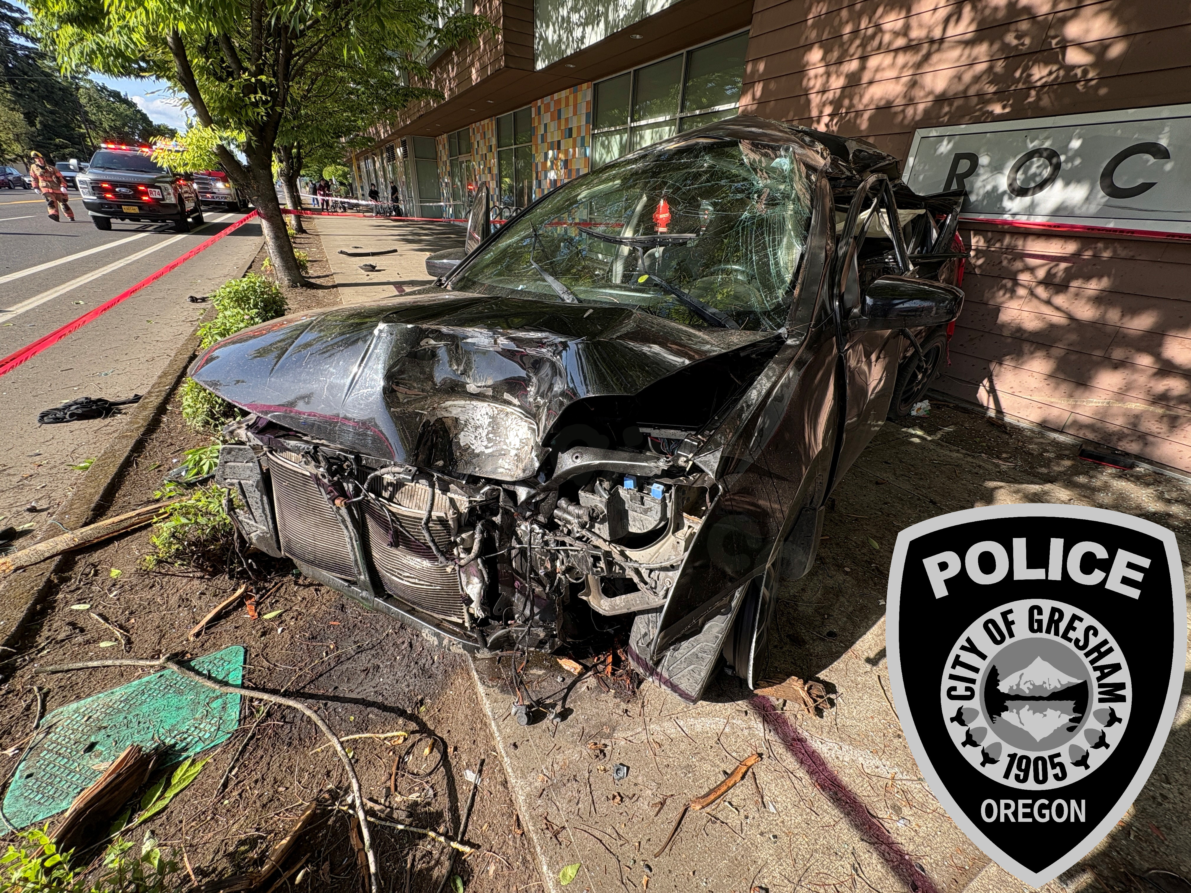 Driver ejected from car after crash into pole, is in critical condition: Gresham police