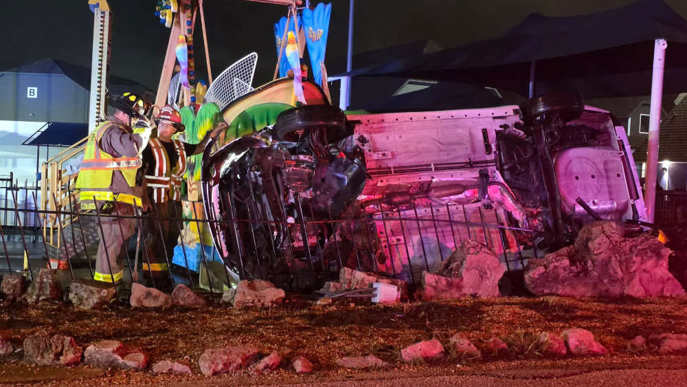 Thursday Accident Sends Auto into Amusement Ride Area