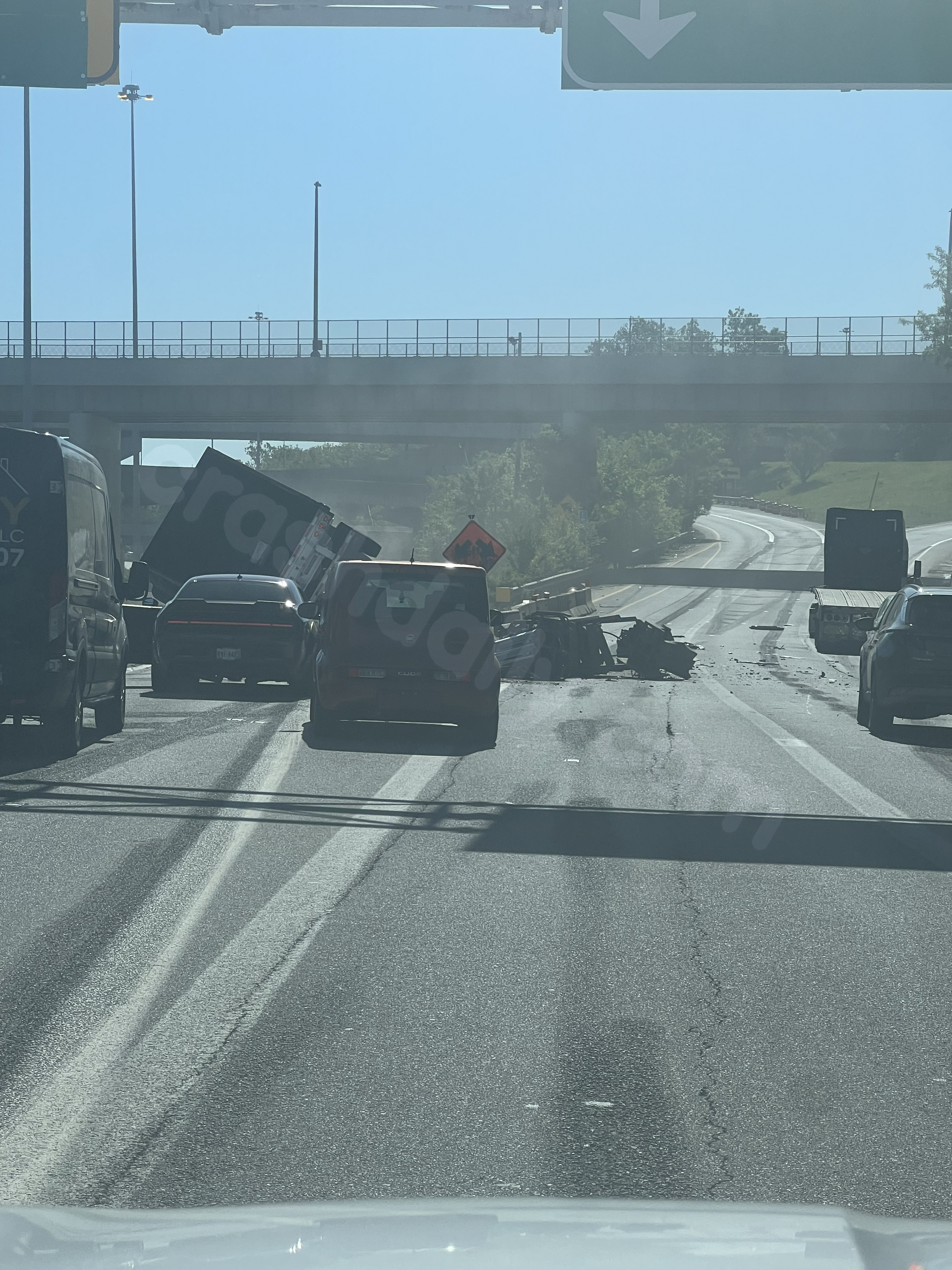 Crash involving semi shut down lane on I-490 East for hours