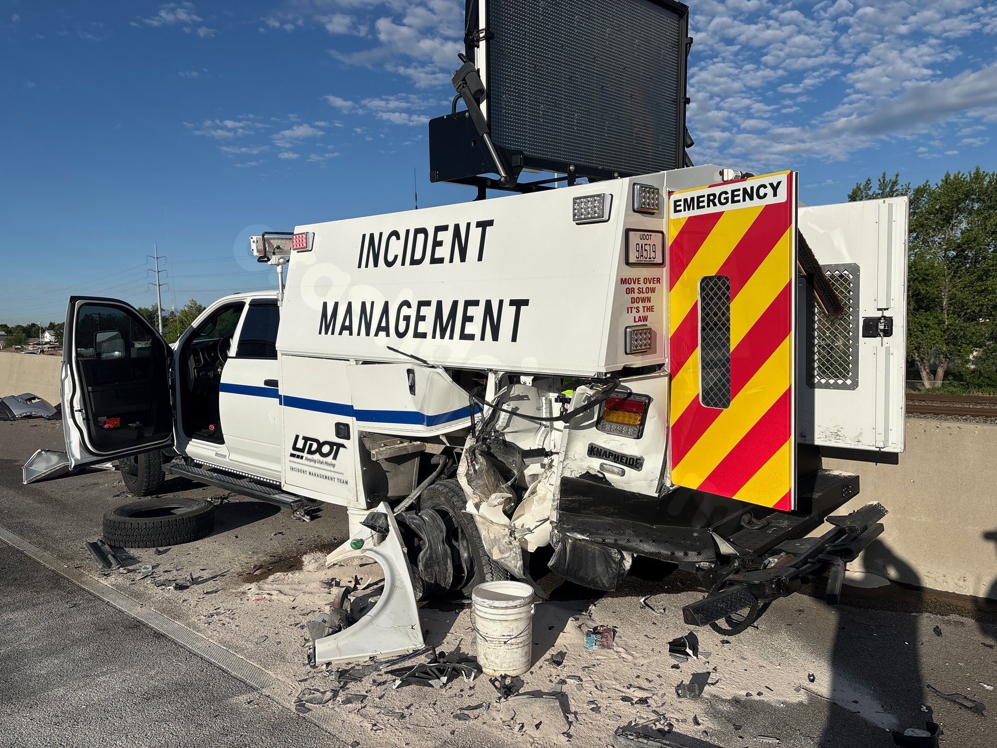‘It’s the law’: SUV crashes into UDOT vehicle, prompting safety reminder