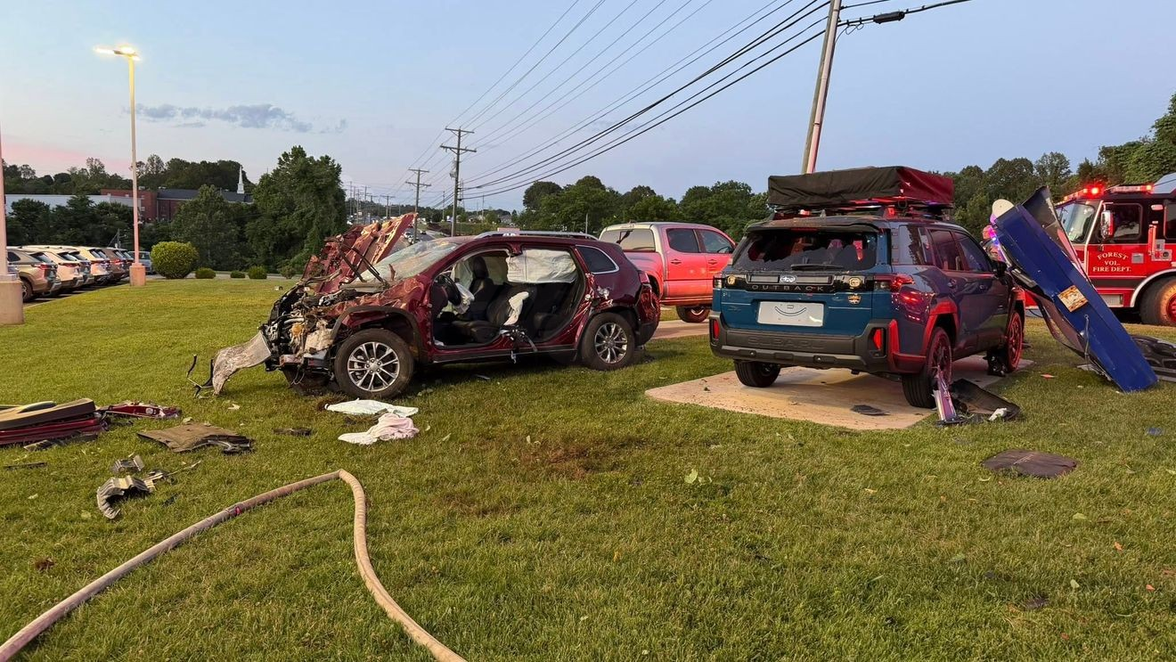 Crash on Forest Road sends one to hospital, takes down powerline: Firefighters
