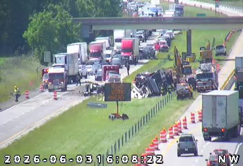 Dump truck crash closes all eastbound lanes of I-74 in Shelby County