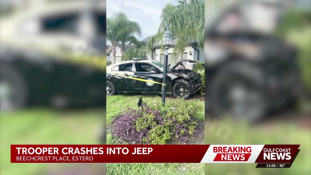 Florida Highway Patrol trooper injured in crash at Lee County gated community