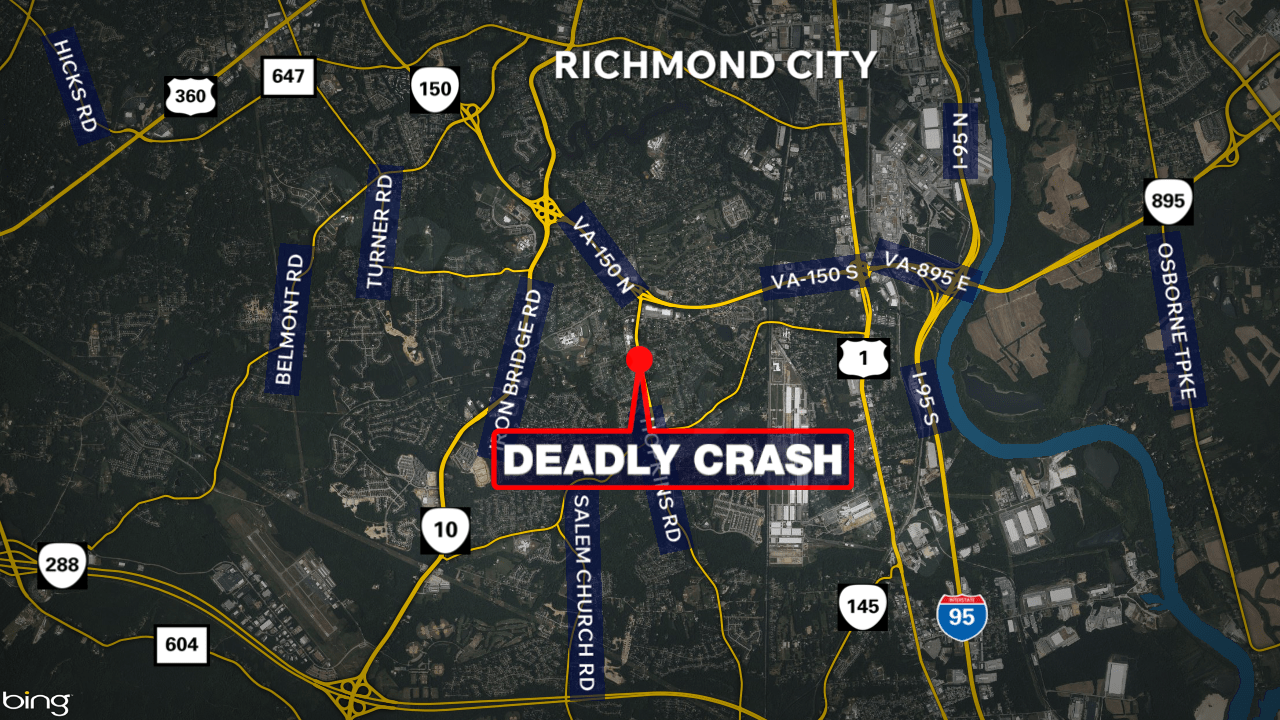 Woman dead, 3 injured after two-vehicle crash in Chesterfield