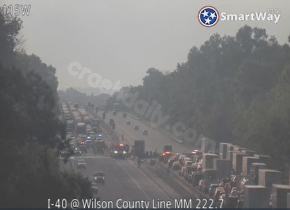 2 injured after fiery semi crash on I-40 in Mt. Juliet