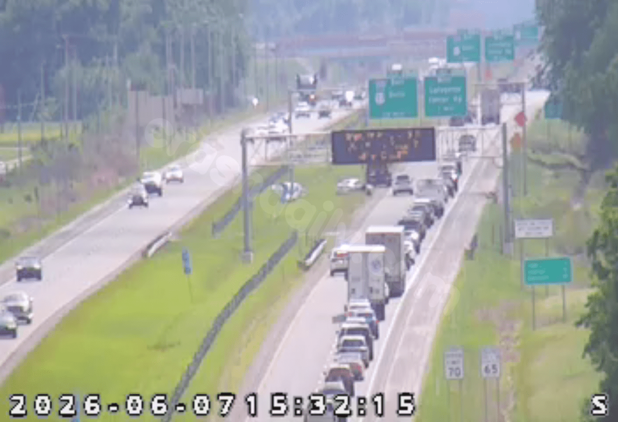 I-69 traffic slowed to crawl after collision sends car into median