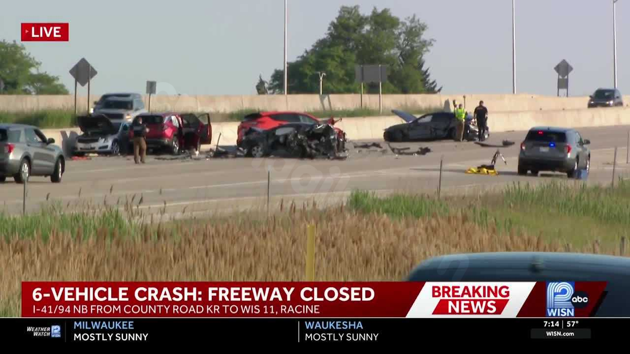 Multiple hurt in six-vehicle crash in Racine