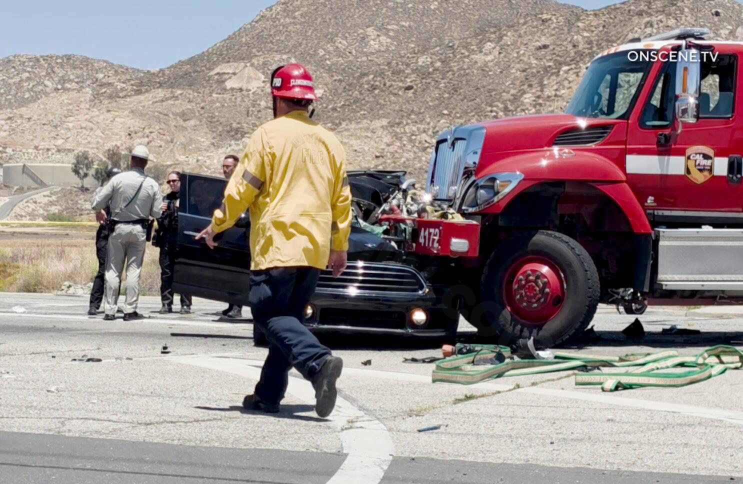 Two, including 10-year-old boy, killed in collision with speeding fire truck