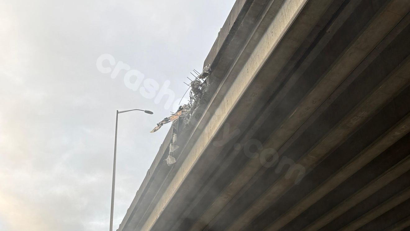 Ramp closed in Tacoma after 1 found dead inside burning car beneath overpass