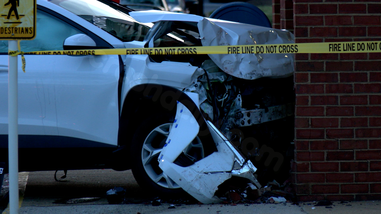 PHOTOS: 3 hospitalized after car crashes into Chesterfield shopping center, other vehicles