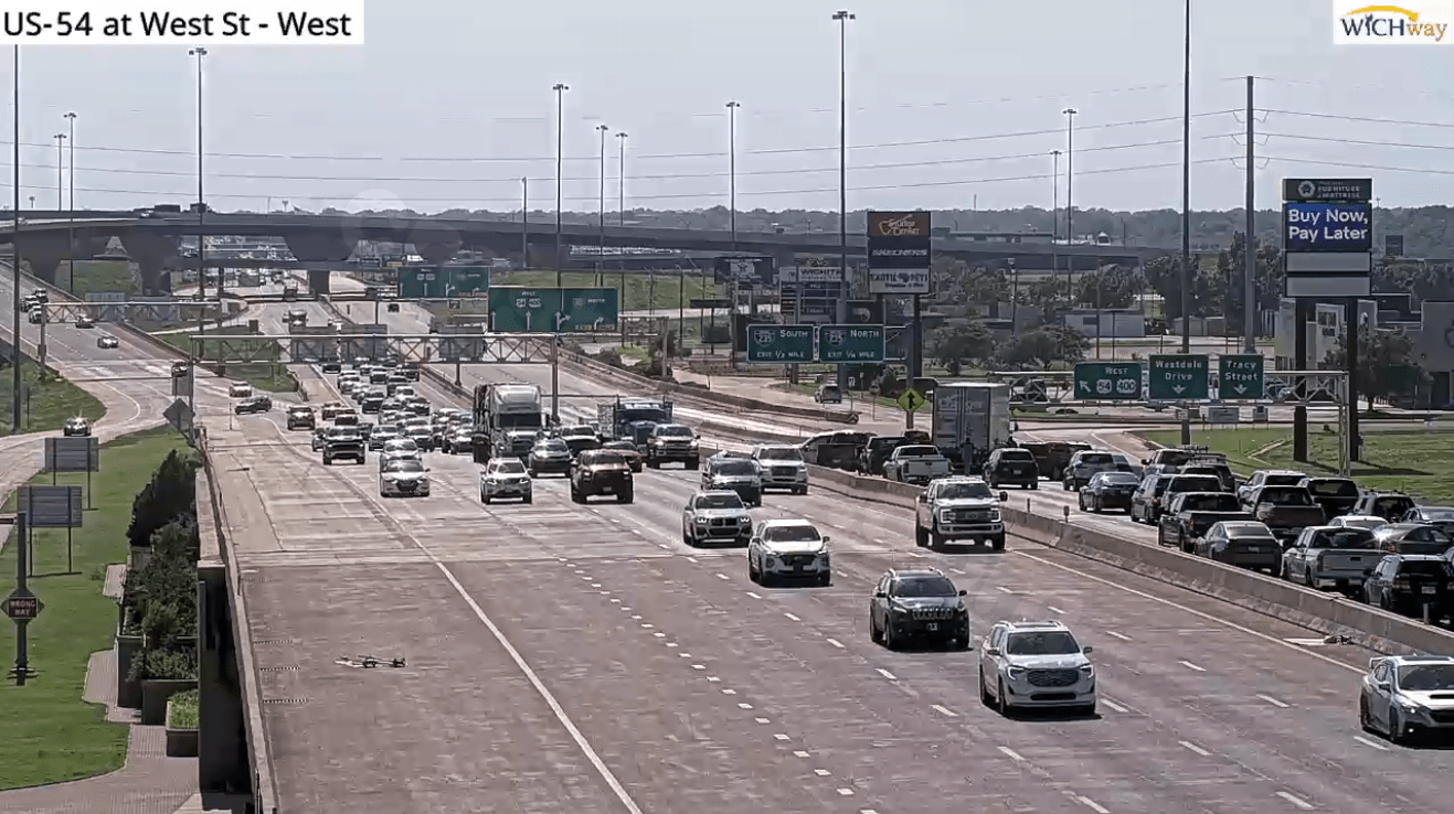 Crash at West Street brings westbound Kellogg to a standstill