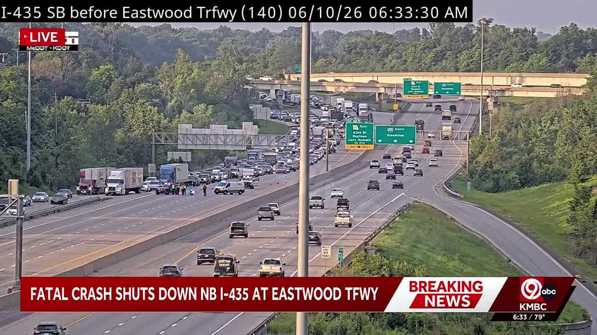 Northbound I-435 closed after deadly crash involving pedestrian