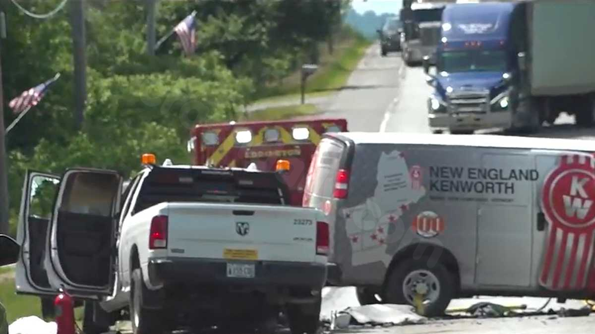 Person killed when van crashes into parked work vehicle in Eddington, Maine
