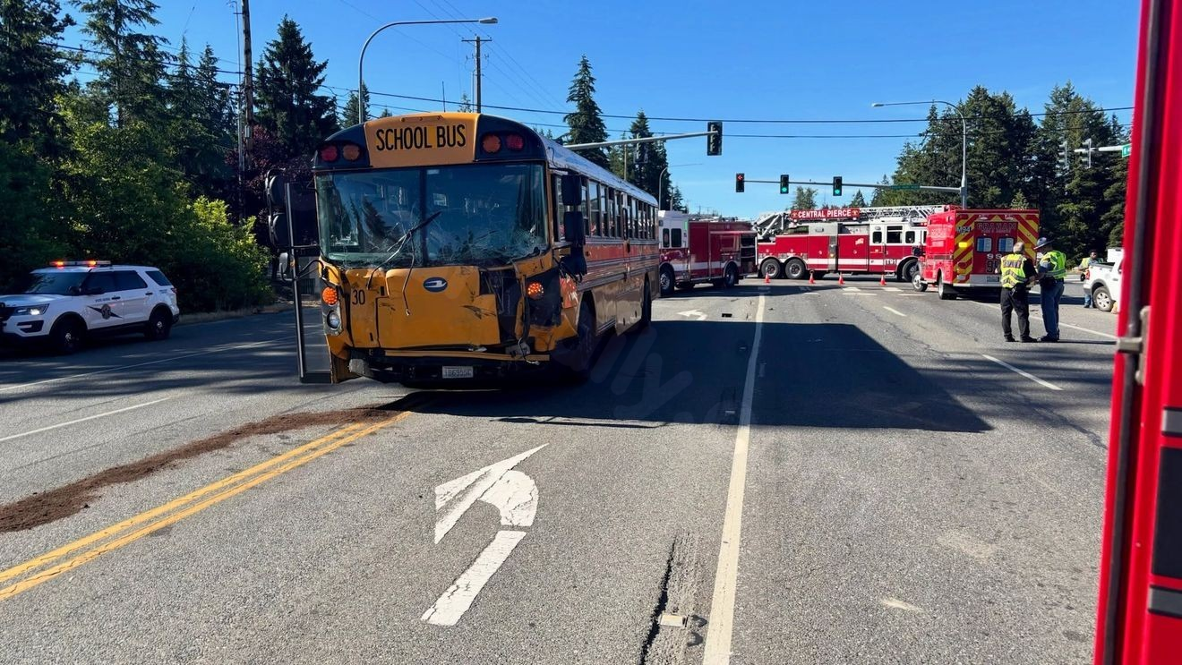 1 dead after car hits school bus, closes SR-161 near Graham