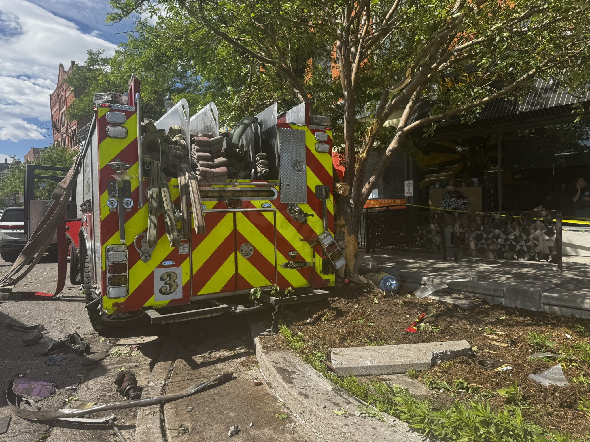 Fire truck vs. bus crash closes Tejon and Bijou intersection