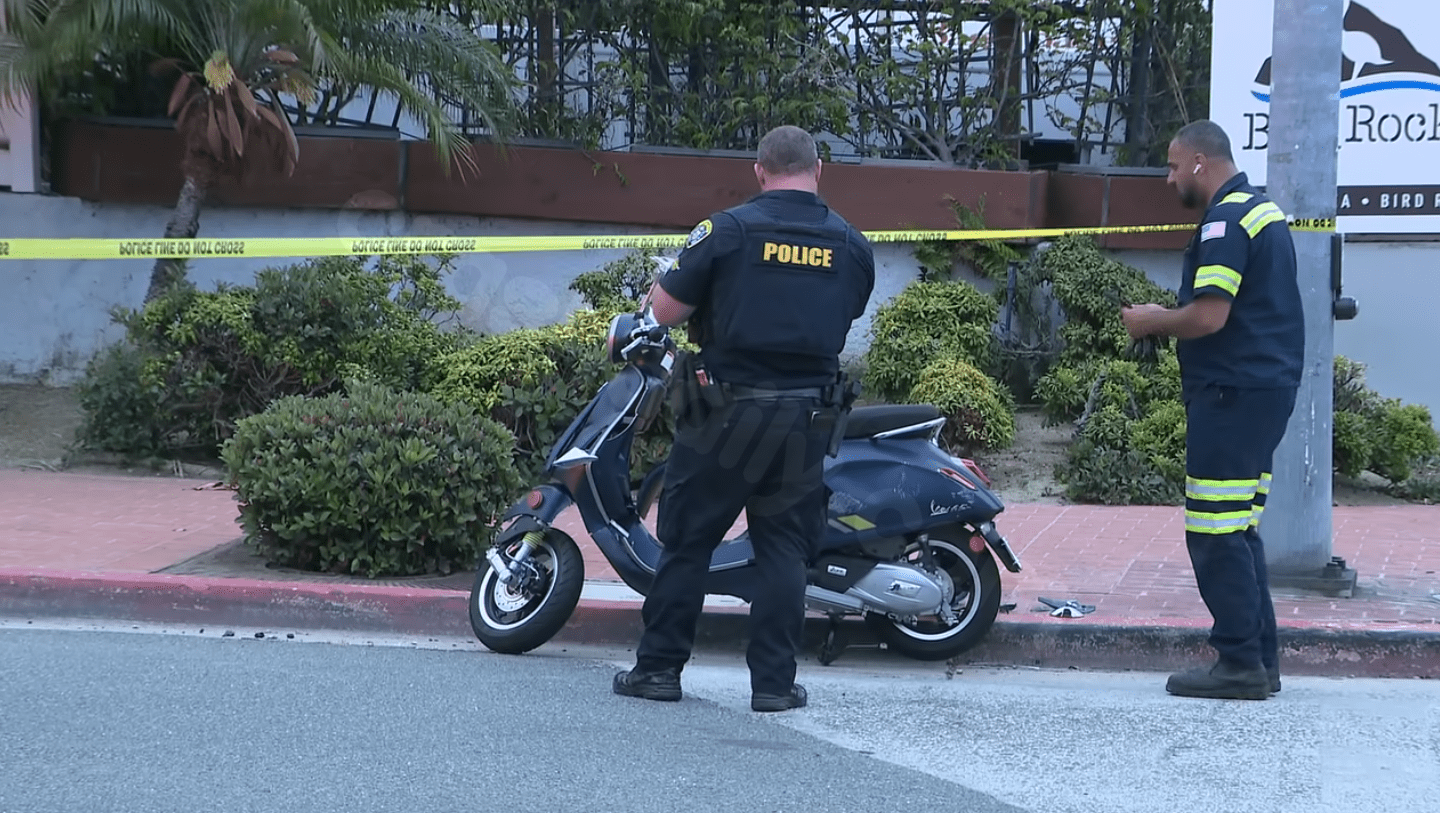 Car flees after hitting person on moped in La Jolla