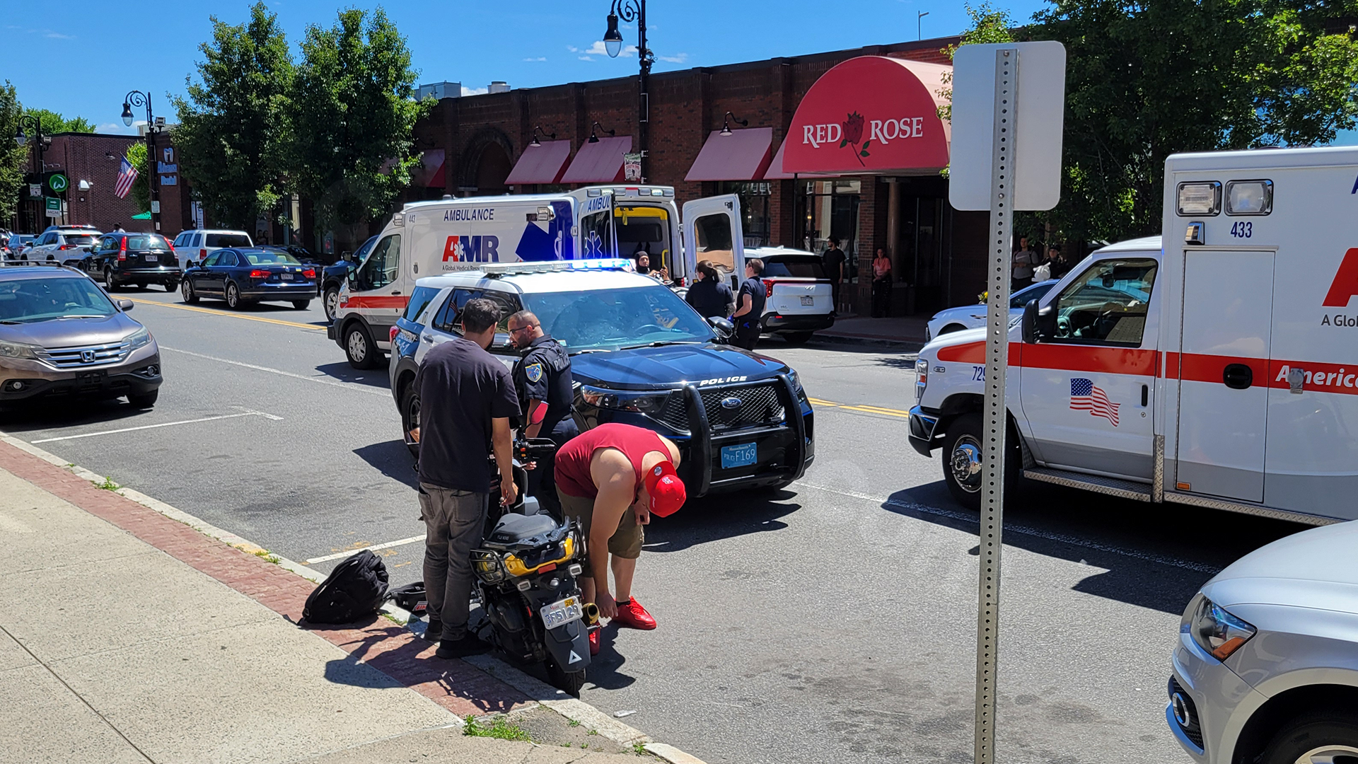 Springfield scooter crash involving vehicle sends two to hospital