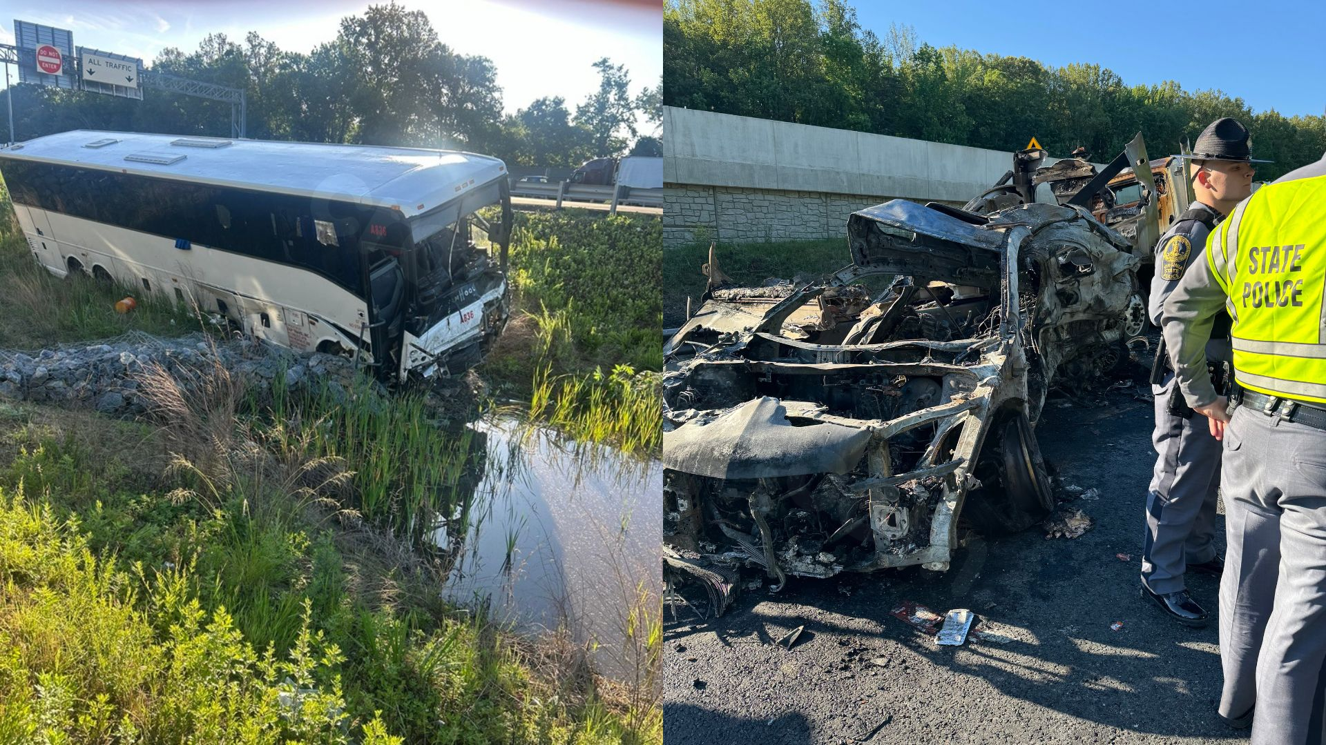5 killed in multi-vehicle crash involving bus on I-95 in Virginia