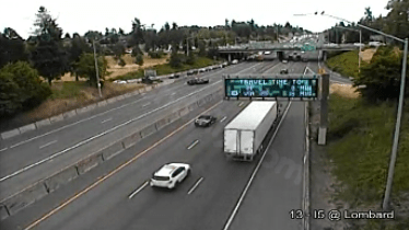 All northbound I-5 lanes closed at Lombard Street due to deadly motorcycle crash