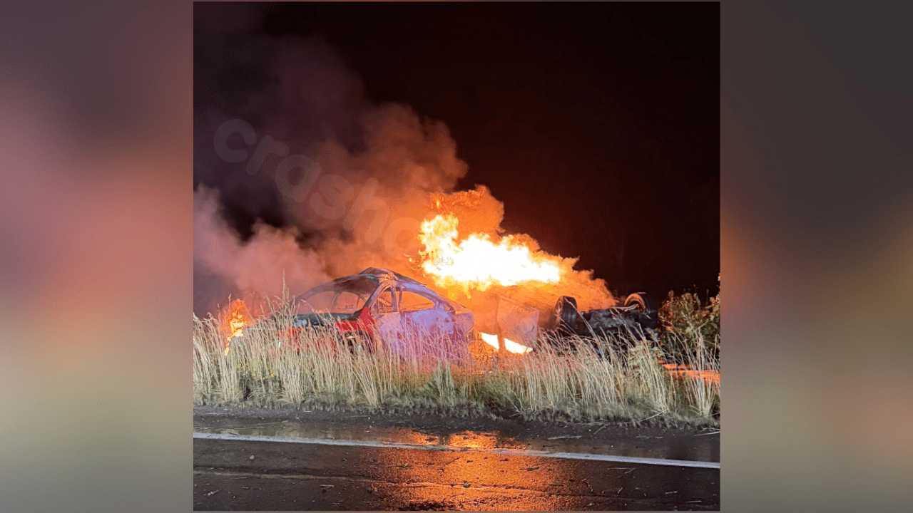 Multiple injured after 2 vehicles crash and catch fire in Portland