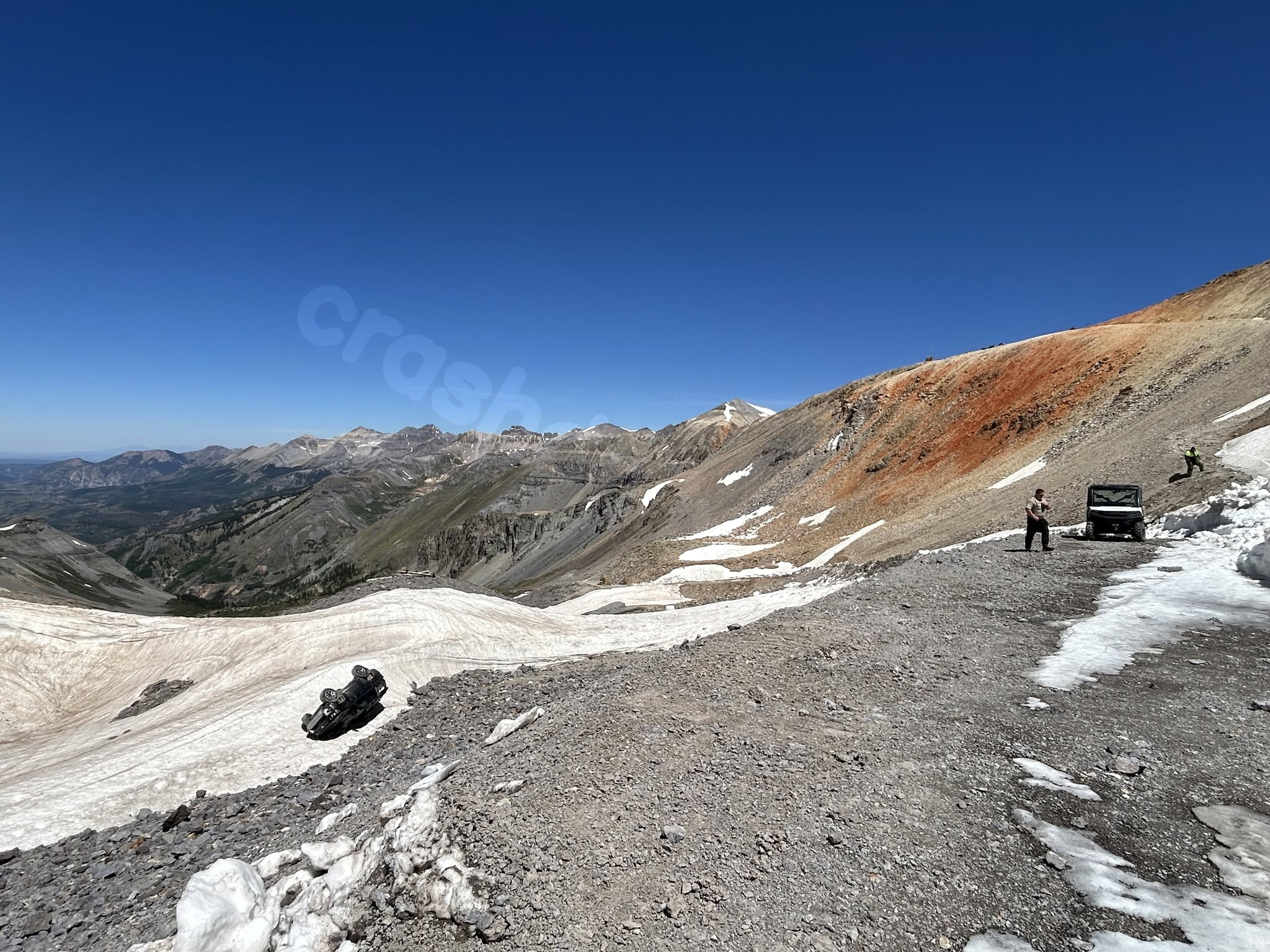 Vehicle crashes, rolls down switchback several times near Telluride