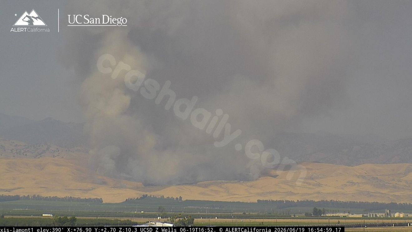 At least one killed in solo-vehicle crash on Highway 58, sparks fire on hillside