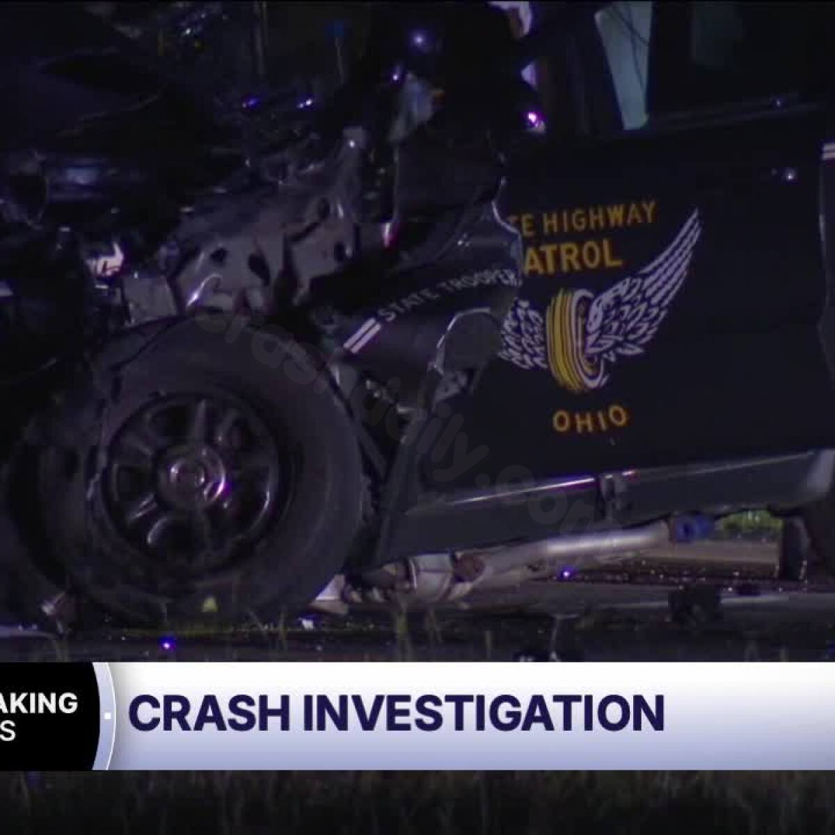 Ohio State Highway Patrol cruiser involved in crash on Route 2