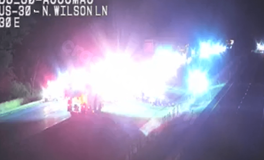 US 30 lanes closed due to overnight crash
