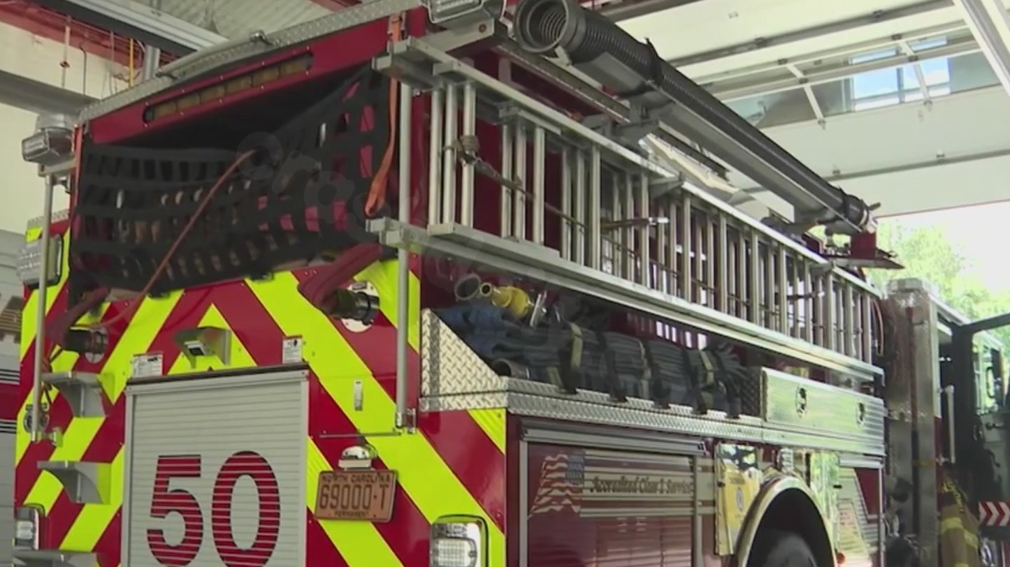 Car crashes in fire truck blocking traffic in Guilford County; EMS reminds drivers to move over