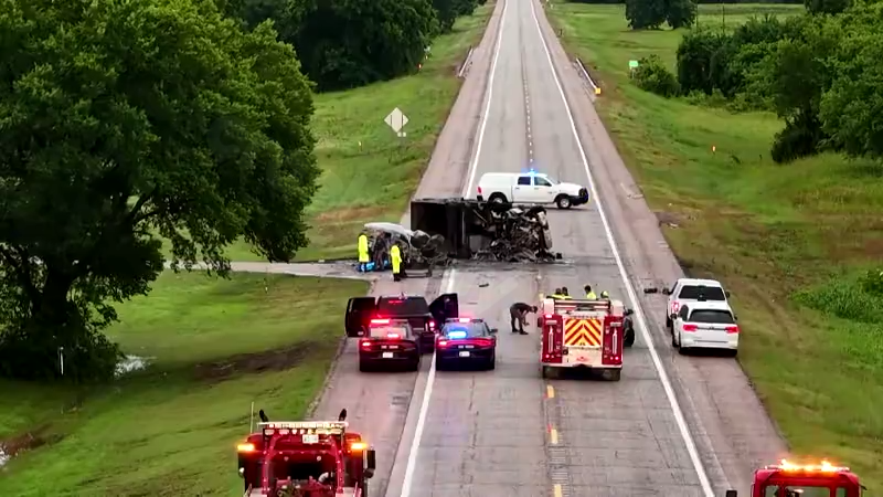 At least one person dead in fiery crash along US-177