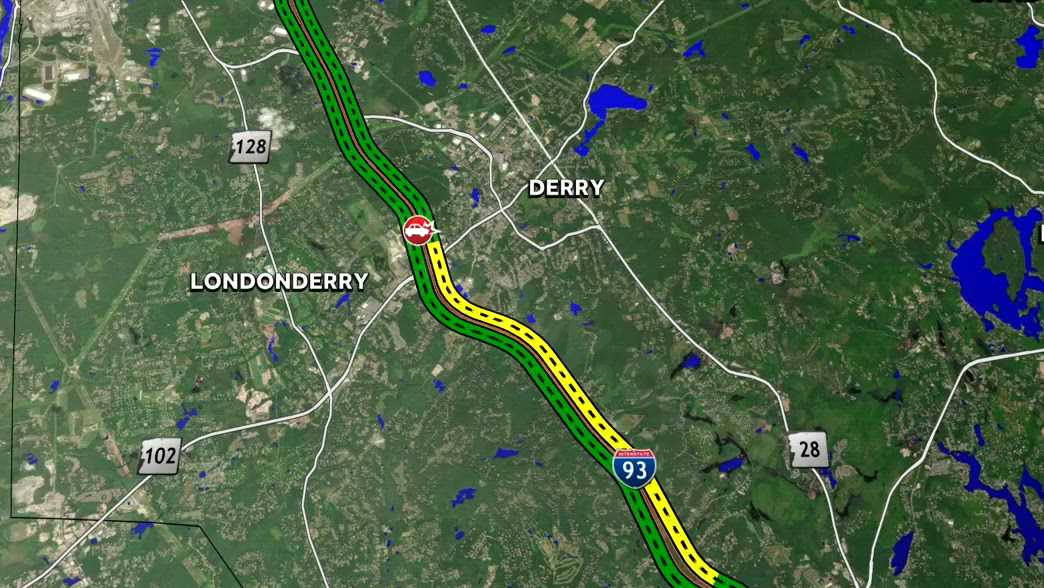 Crash on I-93 North causes delays in Londonderry, NH